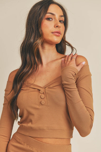 Sansplay Detail Crop Top and Slit Midi Skirt Set