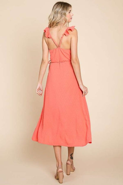 Detail Surplice Wrap Slip Dress