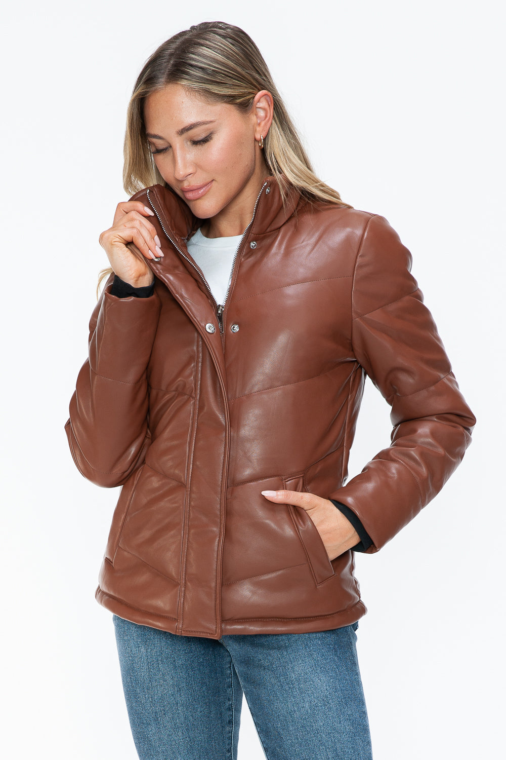 Zip Up Turtleneck Puffer Jacket