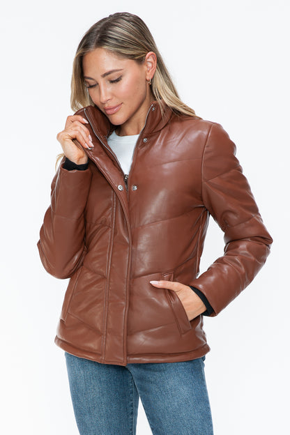 Zip Up Turtleneck Puffer Jacket