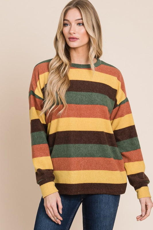 Sansplay Artisan Multi-Color Striped Knit Top