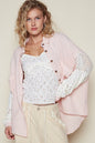 The Cashmere Dream Openwork Lantern Sleeve Button Down Gauze Shirt