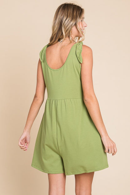 Crafted For You Full Size Shoulder Knot Baggy Romper