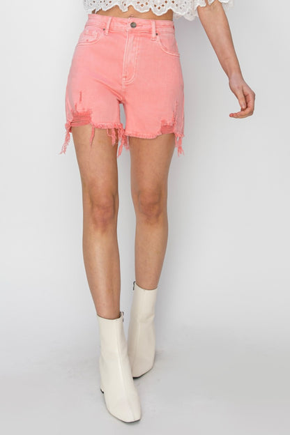 Orange Denim Shorts