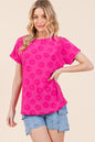 Nomad's Soul Textured Floral Pattern Short Sleeve T-Shirt