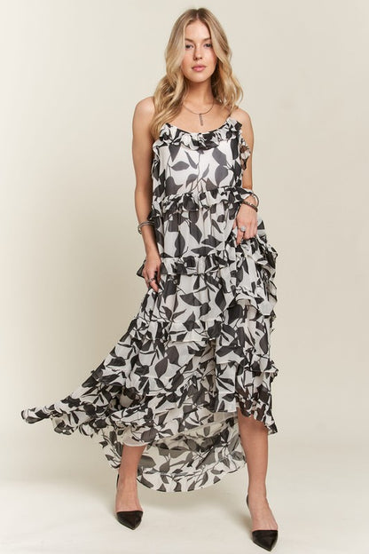 Enchanted Eve Ruffled Tiered Scoop Neck Cami Dress