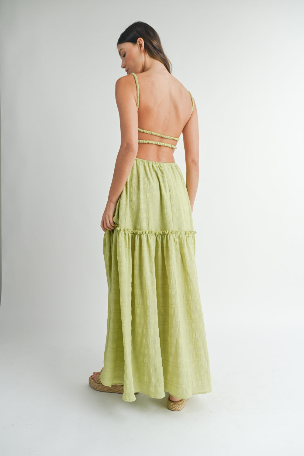Sansplay Cutout Waist Backless Maxi Dress