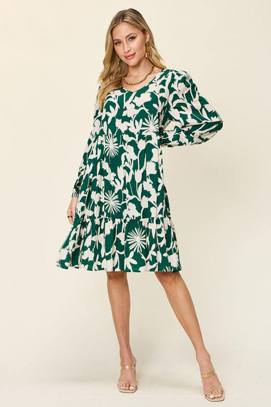 Blissful Minis Printed Ruffle Hem Dress with Pocket